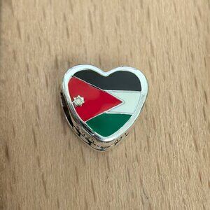 Pandora Jordan Flag Exclusive Travel Heart Charm Pendant, S925 Silver Bracelets
